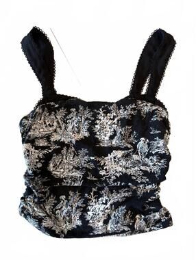 Thirty/Thirty Black and White Printed Tank Top Size Small